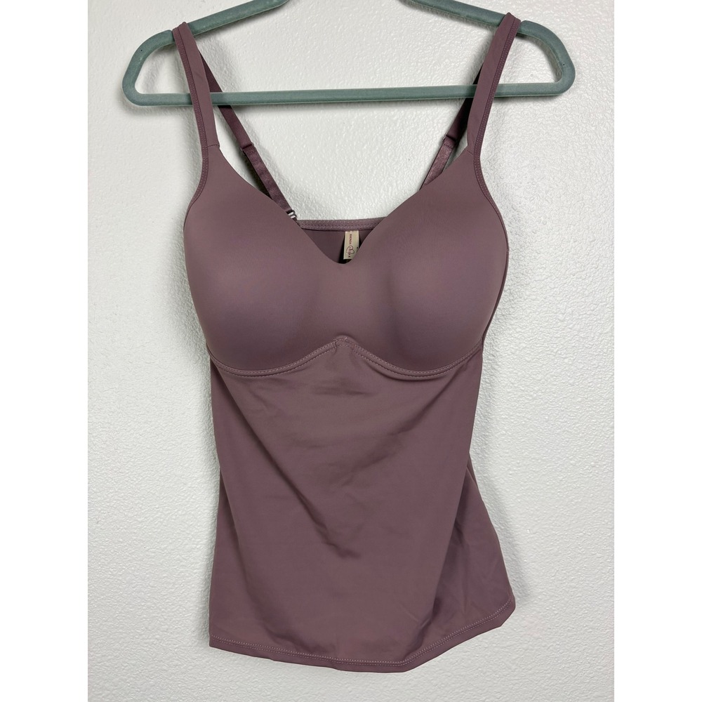 Rhonda Shear Camisole Large Mauve Purple Shapewear Tank Top Built In Molded Bra